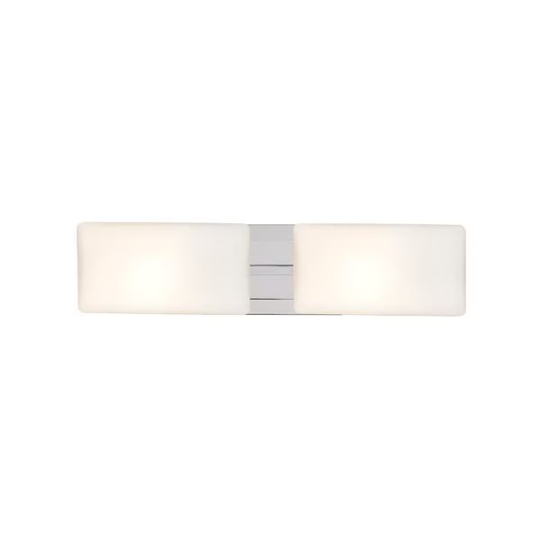 Lido Vanity, Opal Matte, Chrome Finish, 2x9W LED, Besa Lighting, Mfr#: 2WT-888607-LED-CR